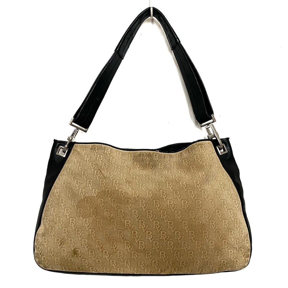 BOTTEGA VENETA Shoulder Bag Beige Black Leather